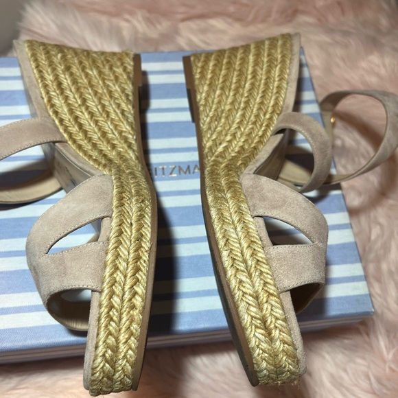 Stuart Weitzman Zuzu Wedge Size 9 Women's Espadrilles Box Included Ankle Wrap - Picture 14 of 16